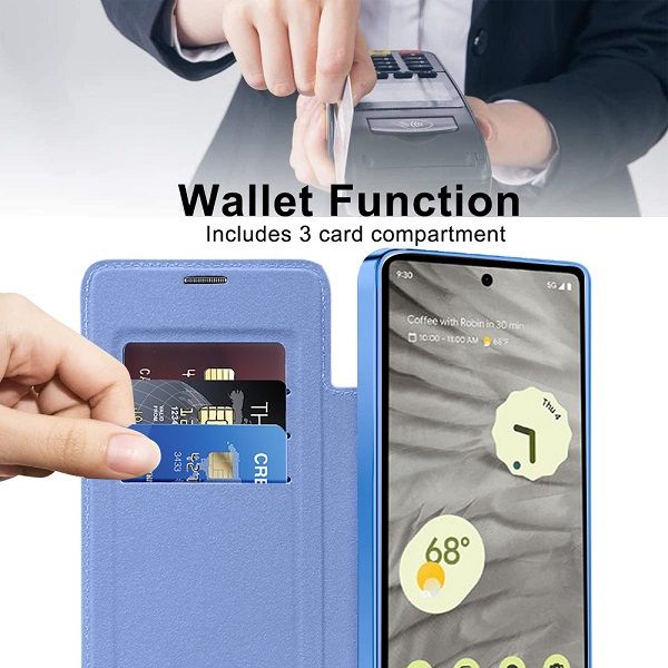 Flip Cover For Google Pixel 7a 5G Magnetic Magsafe Leather Anti-theft Brush Electroplating Protective Case
