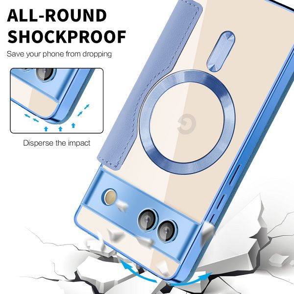 Flip Cover For Google Pixel 7a 5G Magnetic Magsafe Leather Anti-theft Brush Electroplating Protective Case
