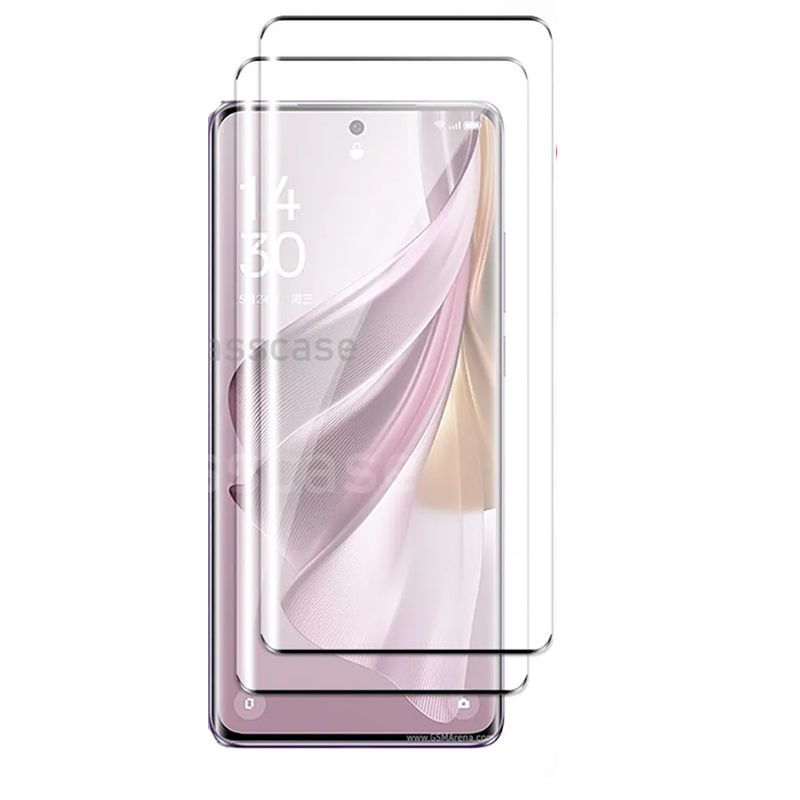 Curved Screen Protector [2 Pieces] for OPPO Reno12 5G / Reno 12 Pro 5G Screen protector Tempered Curved Surface Edge Glue HD Curved Full Cover] [Bubble Free] Glass Screen Protector