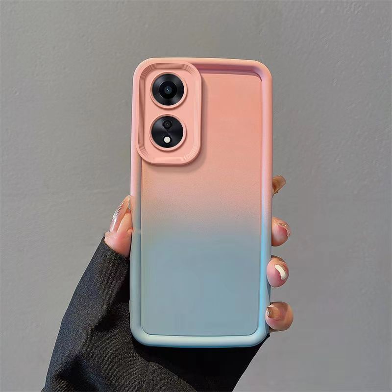 Two Tone Silicone Soft Cover For OPPO Reno 8T A98 A78 A58 A38 A18 A17 A17K A57 A77 A55 A16 A94 A74 A54 A15 A15S A7 A5S A12 A92S A52 A72 A92 A8 A31 A32 A9 2020 A5 2020  Anti Drop Protective Case