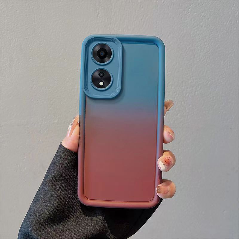 Two Tone Silicone Soft Cover For OPPO Reno 8T A98 A78 A58 A38 A18 A17 A17K A57 A77 A55 A16 A94 A74 A54 A15 A15S A7 A5S A12 A92S A52 A72 A92 A8 A31 A32 A9 2020 A5 2020  Anti Drop Protective Case