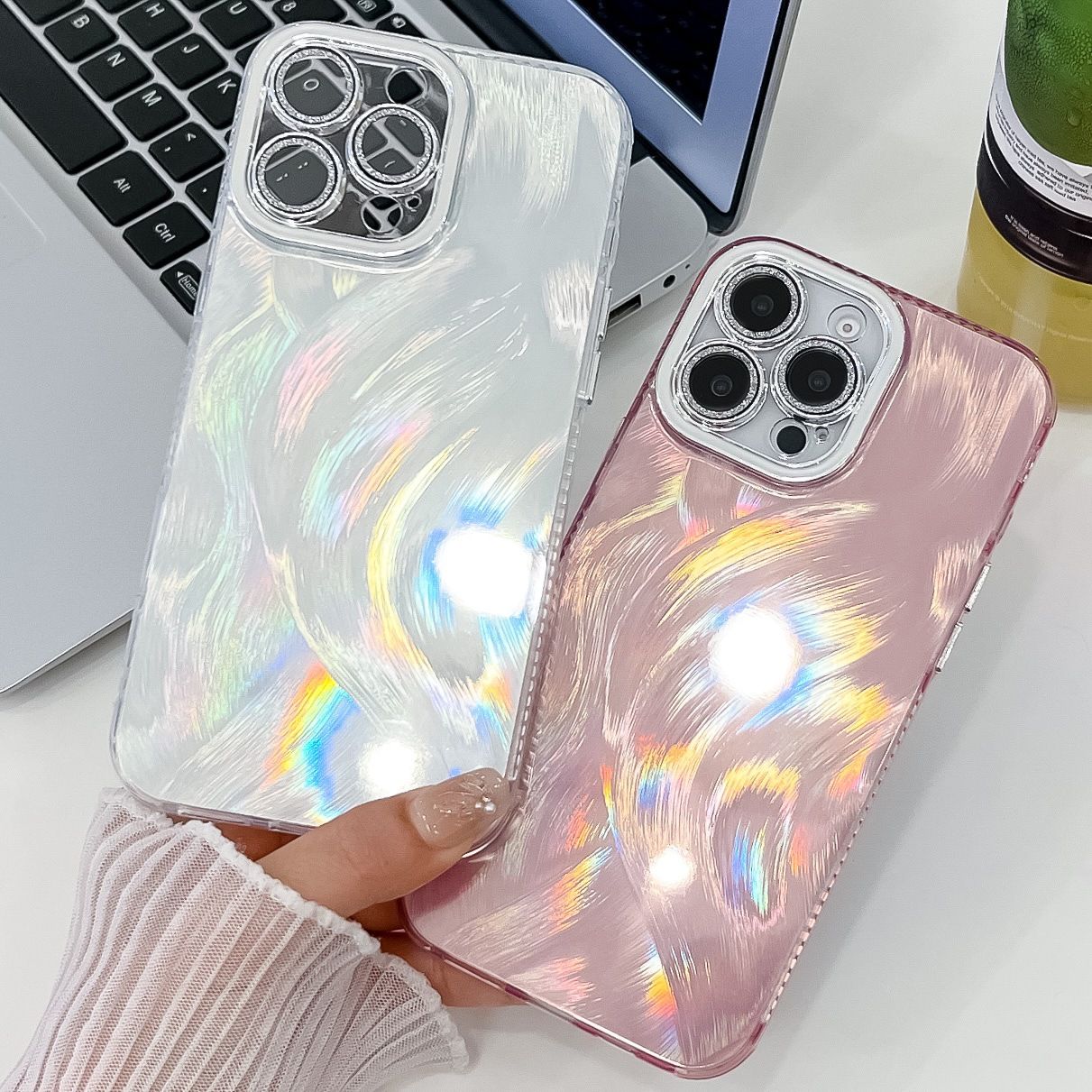 Phone Case for Samsung Galaxy S24 Ultra S23 Plus,iPhone 16 Pro Max 15 14 Plus 13 Pro Max Feather Yarn Feather Plating Lens Film Full Package Protective Cover