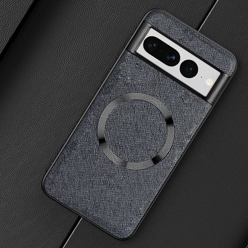 Phone Case for Google Pixel 9 8 7 6 Pro,Pixel 7A 6A Crosshatch Business Leather Pixel 8/5/7/6 Magnetic Protective Case
