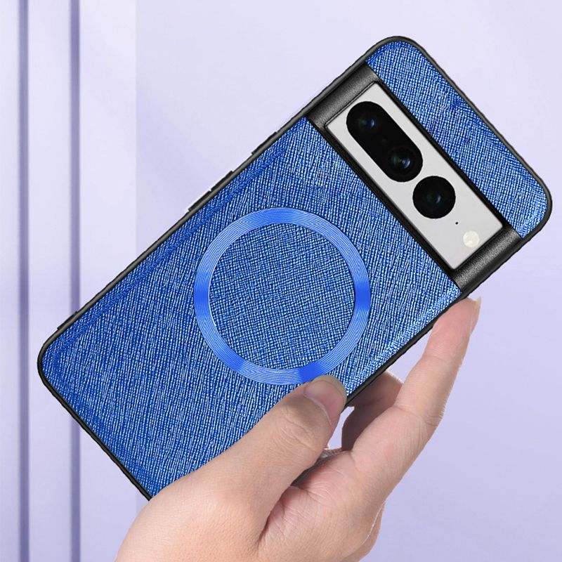 Phone Case for Google Pixel 9 8 7 6 Pro,Pixel 7A 6A Crosshatch Business Leather Pixel 8/5/7/6 Magnetic Protective Case