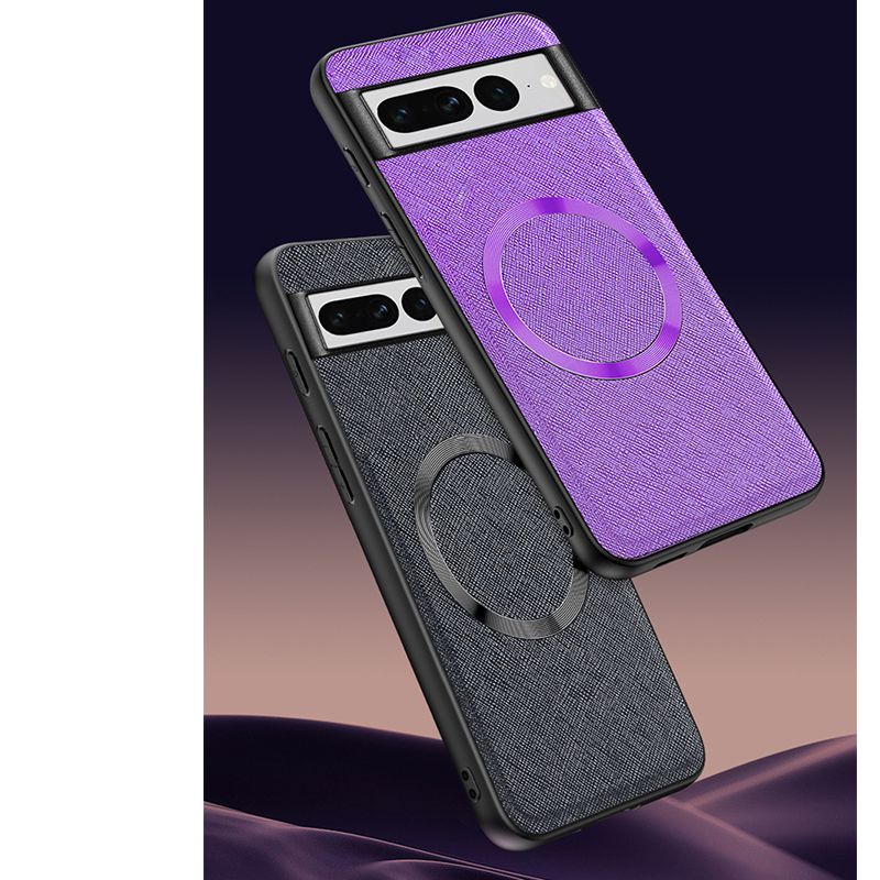 Phone Case for Google Pixel 9 8 7 6 Pro,Pixel 7A 6A Crosshatch Business Leather Pixel 8/5/7/6 Magnetic Protective Case