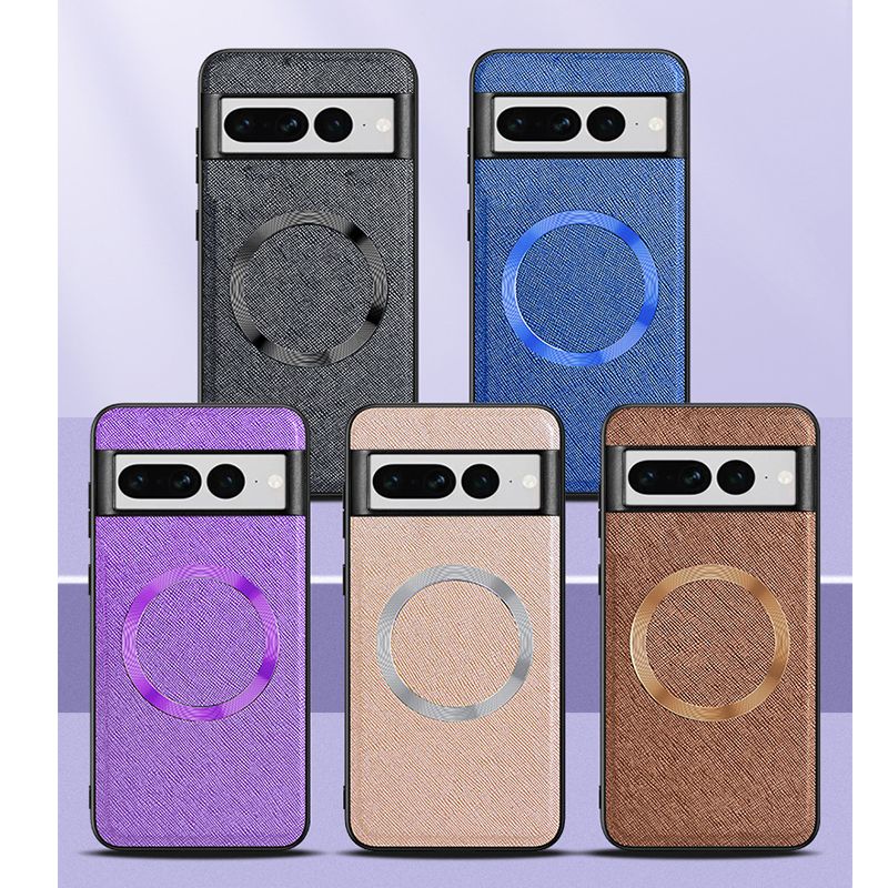 Phone Case for Google Pixel 9 8 7 6 Pro,Pixel 7A 6A Crosshatch Business Leather Pixel 8/5/7/6 Magnetic Protective Case