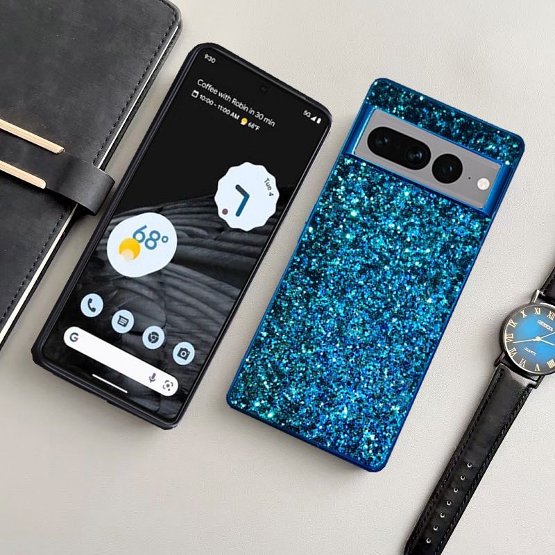 Phone Case for Google Pixel 9 8 7 6 9 XLPro,8A 7A 6A Electroplating Glitter Full Package Magnetic Protection Hard Case