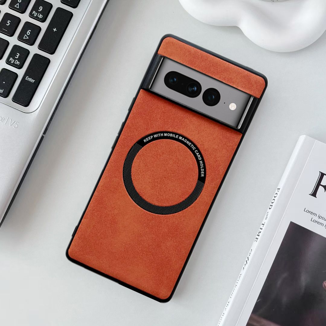 Phone Case for Google Pixel 10 Pro XL 10 Pro 6 7 8 9 Pro XL,Pixel 6A 7A 8A Lambskin Pattern Full Cover Magnetic Protective Case