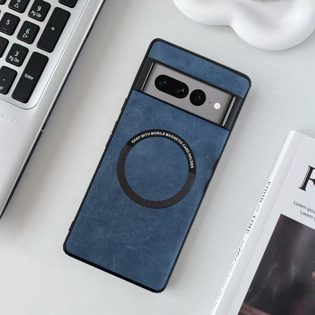 Phone Case for Google Pixel 10 Pro XL 10 Pro 6 7 8 9 Pro XL,Pixel 6A 7A 8A Lambskin Pattern Full Cover Magnetic Protective Case