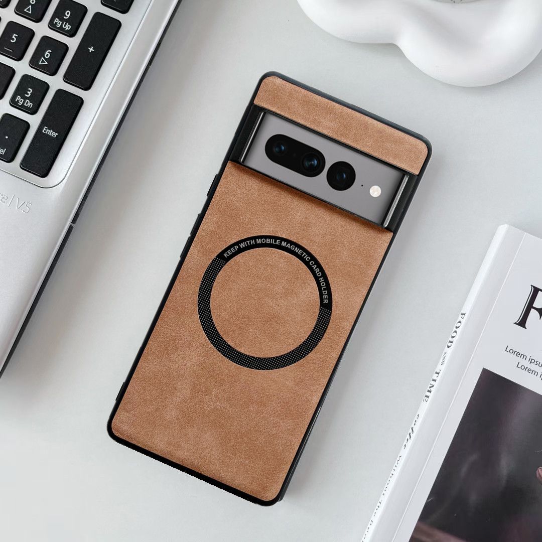 Phone Case for Google Pixel 10 Pro XL 10 Pro 6 7 8 9 Pro XL,Pixel 6A 7A 8A Lambskin Pattern Full Cover Magnetic Protective Case