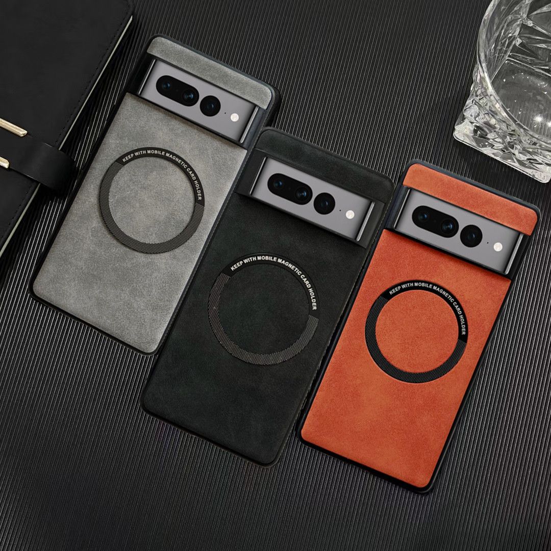 Phone Case for Google Pixel 10 Pro XL 10 Pro 6 7 8 9 Pro XL,Pixel 6A 7A 8A Lambskin Pattern Full Cover Magnetic Protective Case