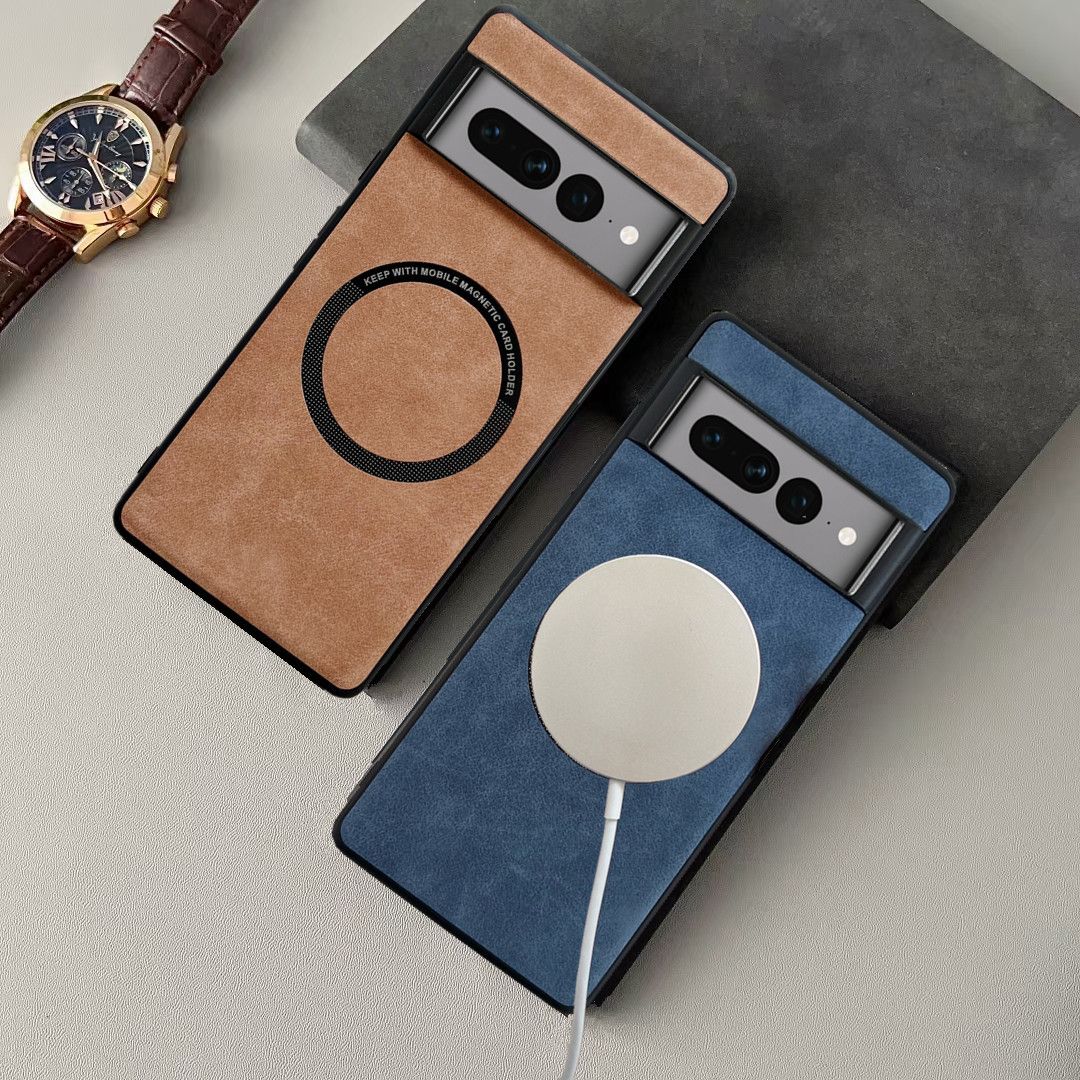 Phone Case for Google Pixel 10 Pro XL 10 Pro 6 7 8 9 Pro XL,Pixel 6A 7A 8A Lambskin Pattern Full Cover Magnetic Protective Case