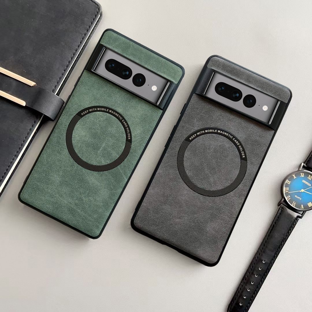 Phone Case for Google Pixel 10 Pro XL 10 Pro 6 7 8 9 Pro XL,Pixel 6A 7A 8A Lambskin Pattern Full Cover Magnetic Protective Case