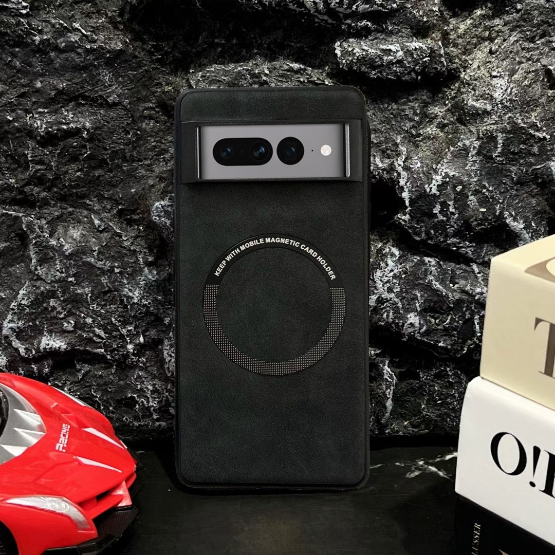 Phone Case for Google Pixel 10 Pro XL 10 Pro 6 7 8 9 Pro XL,Pixel 6A 7A 8A Lambskin Pattern Full Cover Magnetic Protective Case