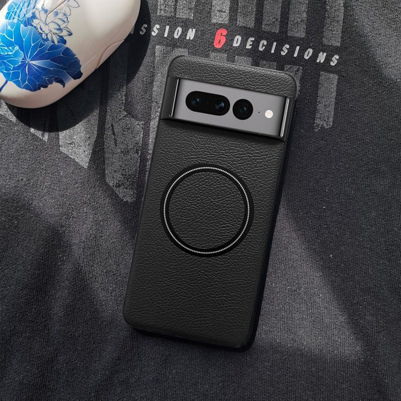 Phone Case for Google Pixel 6 7 8 9 Pro XL,Pixel 6A 7A 8A 9A 10 Pro XL 10 Pro Lychee Pattern Solid Colour Magnetic All-inclusive Cover