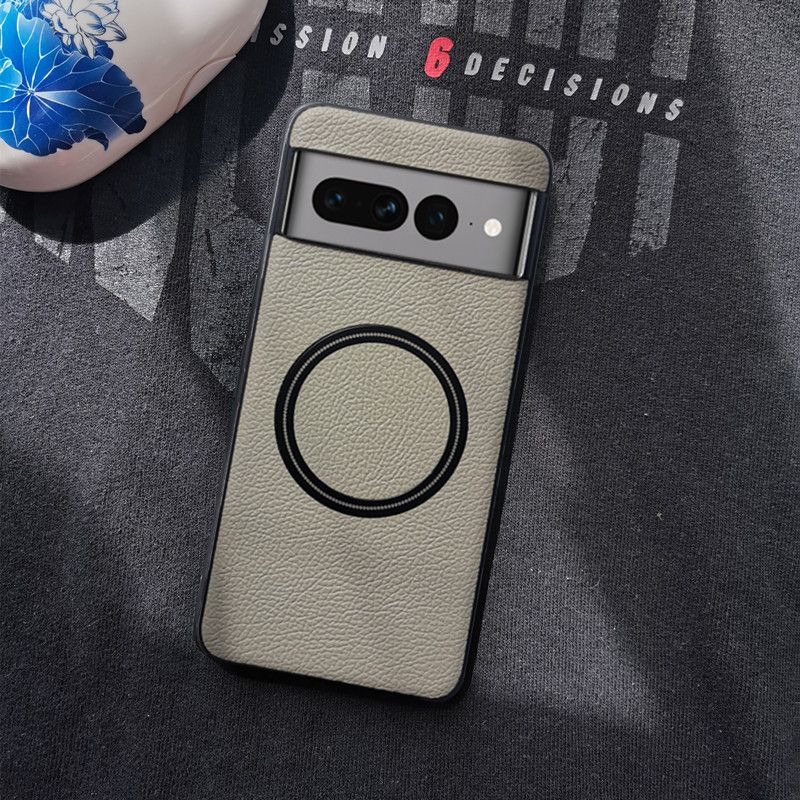 Phone Case for Google Pixel 6 7 8 9 Pro XL,Pixel 6A 7A 8A 9A 10 Pro XL 10 Pro Lychee Pattern Solid Colour Magnetic All-inclusive Cover