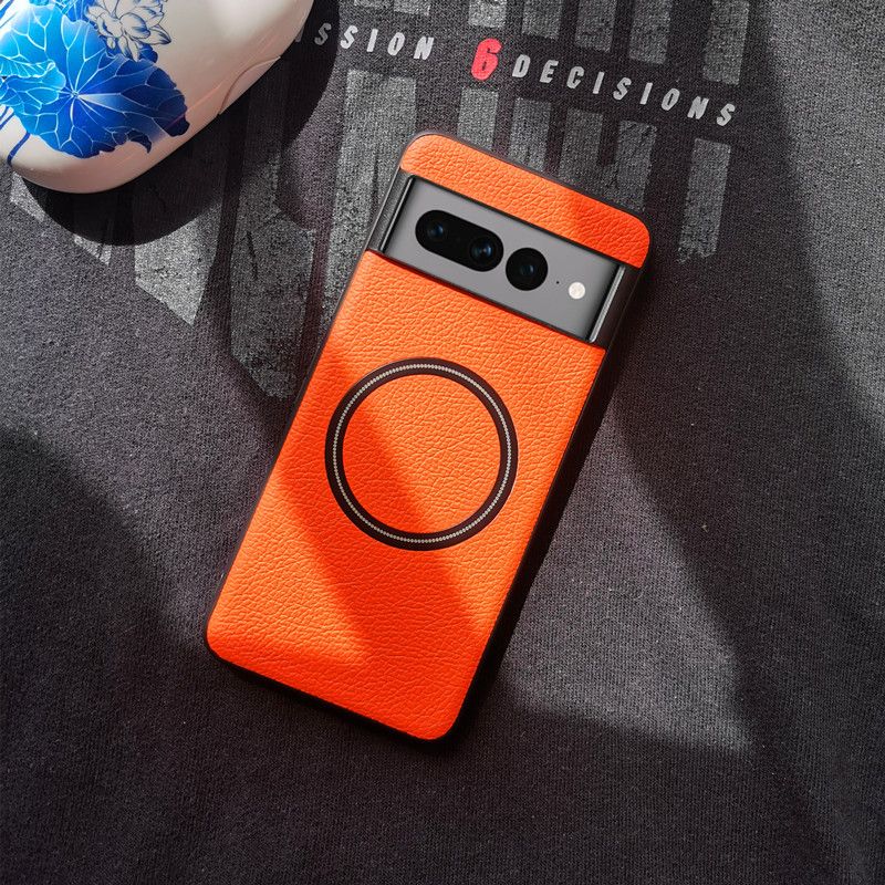 Phone Case for Google Pixel 6 7 8 9 Pro XL,Pixel 6A 7A 8A 9A 10 Pro XL 10 Pro Lychee Pattern Solid Colour Magnetic All-inclusive Cover