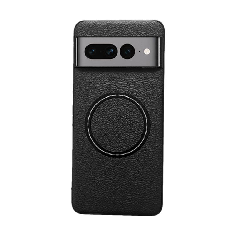 Phone Case for Google Pixel 6 7 8 9 Pro XL,Pixel 6A 7A 8A 9A 10 Pro XL 10 Pro Lychee Pattern Solid Colour Magnetic All-inclusive Cover