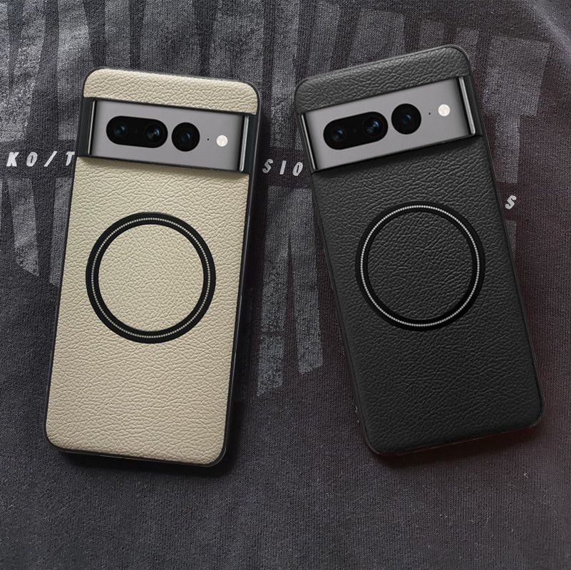 Phone Case for Google Pixel 6 7 8 9 Pro XL,Pixel 6A 7A 8A 9A 10 Pro XL 10 Pro Lychee Pattern Solid Colour Magnetic All-inclusive Cover