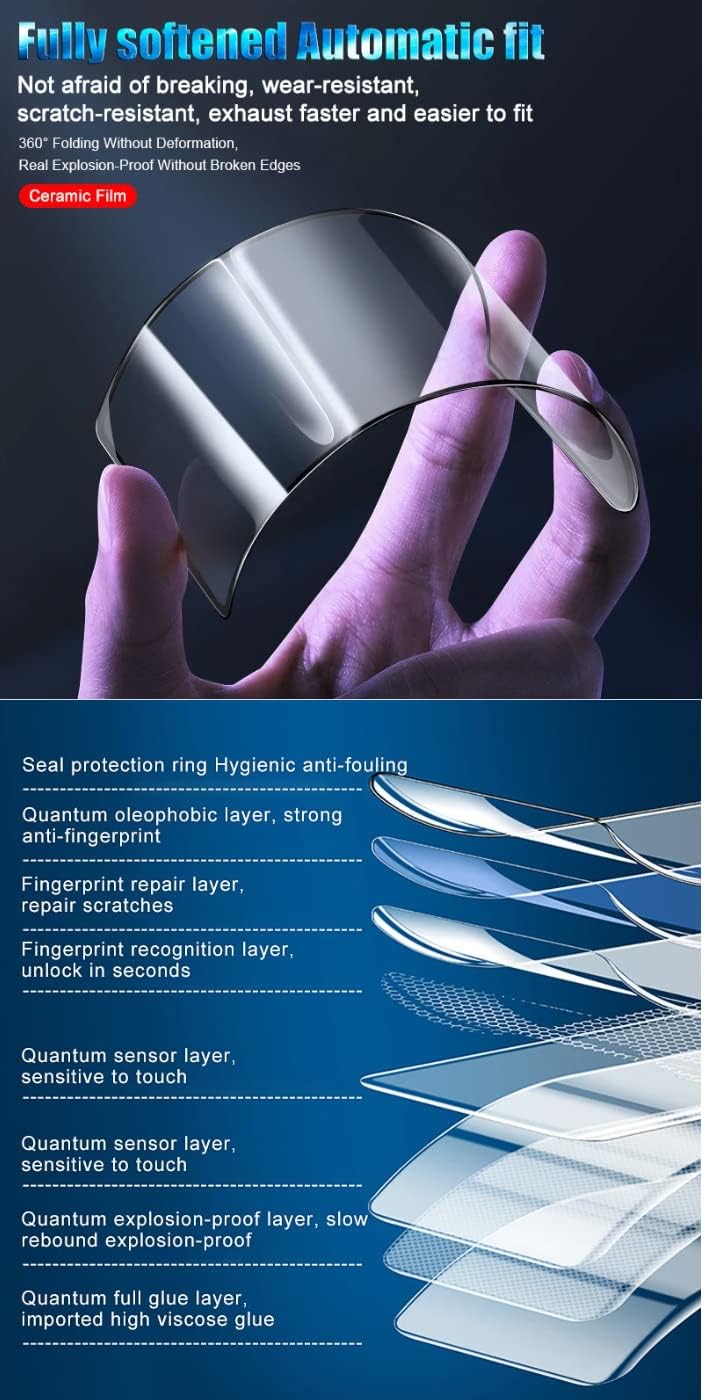 [2 Pack] - Soft Clear Ceramic Film for Xiaomi Redmi Note 14 13 12 11 10 Pro Liquid Nano-coated Soft Tempered Screen Protector HD clear touch sensitive fingerprint unlocked