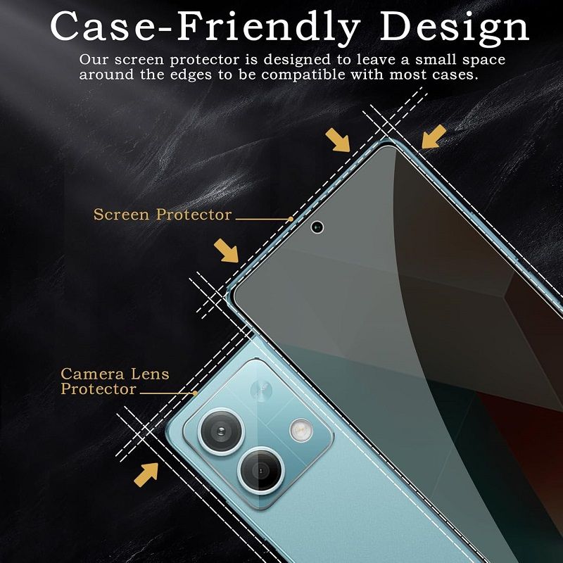 [2 Pack] Privacy Screen Protector for Xiaomi Redmi Note 14 13 12 11 10 Pro 5G/4G Anti-Spy Shatterproof Tempered Glass Bubble Free Anti-Glare Case Friendly