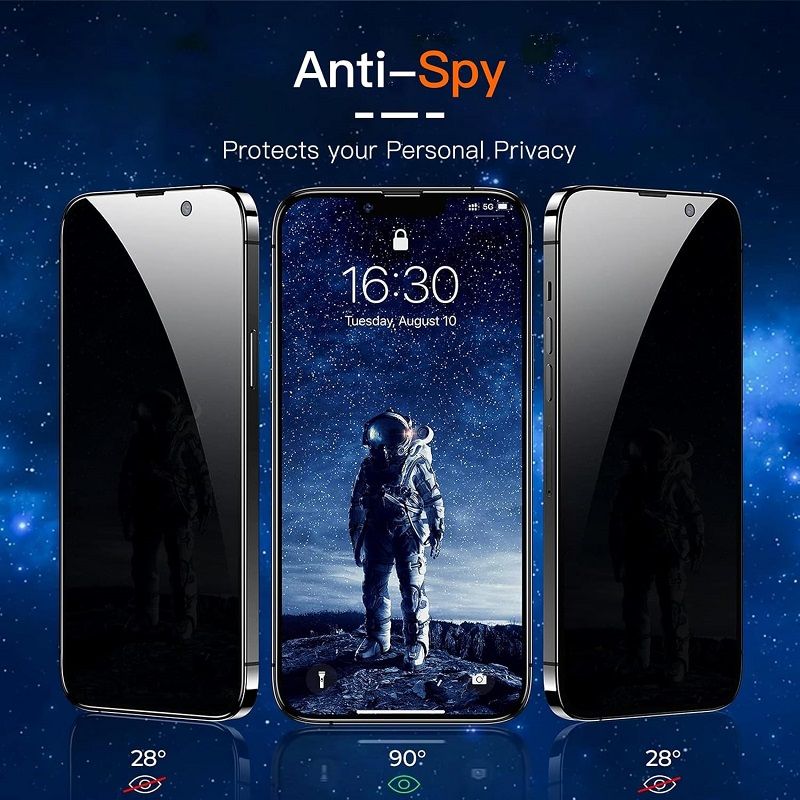 [2-Pack] Privacy Screen Protector for iPhone 16 Pro Max,iPhone 16 Plus,iPhone 16 Pro Anti Spy Screen Protector Easy Installation, Bubble Free, Case Friendly Tempered Glass Film