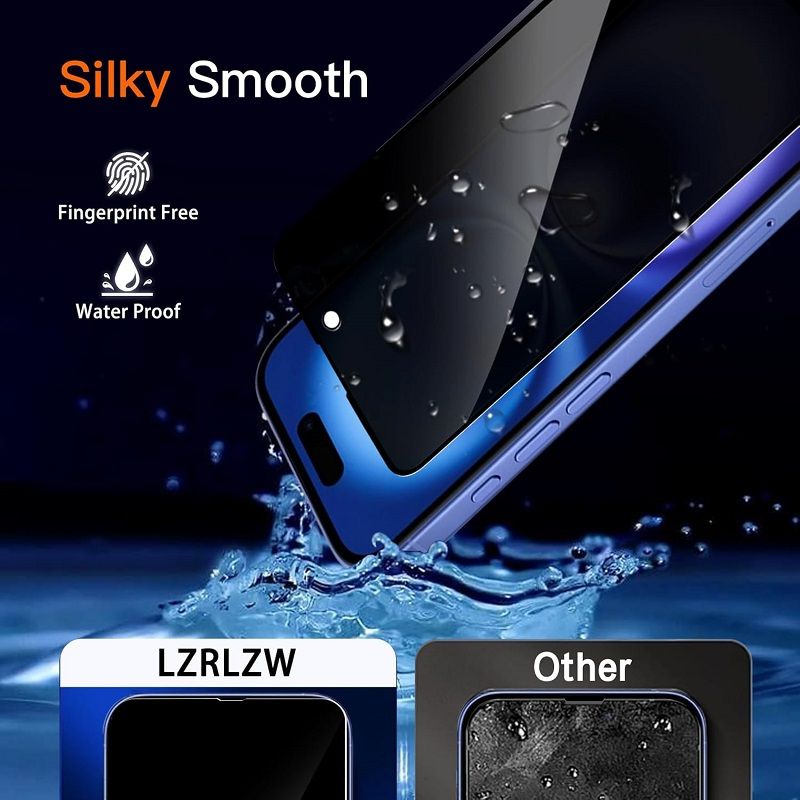 [2-Pack] Privacy Screen Protector for iPhone 16 Pro Max,iPhone 16 Plus,iPhone 16 Pro Anti Spy Screen Protector Easy Installation, Bubble Free, Case Friendly Tempered Glass Film