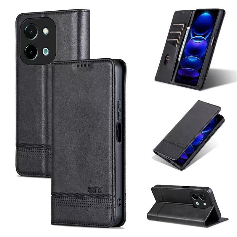 Wallet PU Leather Flip Cover For Vivo Y28 4G Shockproof Protection Stand Holder Magnetic PU Leather  Protective Cover