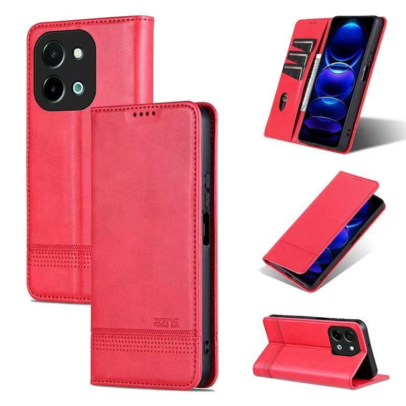 Wallet PU Leather Flip Cover For Vivo Y28 4G Shockproof Protection Stand Holder Magnetic PU Leather  Protective Cover