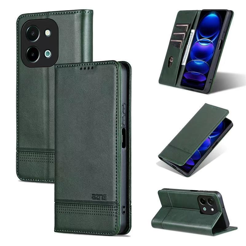 Wallet PU Leather Flip Cover For Vivo Y28 4G Shockproof Protection Stand Holder Magnetic PU Leather  Protective Cover