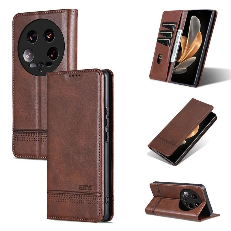 Wallet PU Leather Flip Cover For XiaoMi 14 Ultra, Shockproof Protection Stand Holder Magnetic PU Leather Protective Cover
