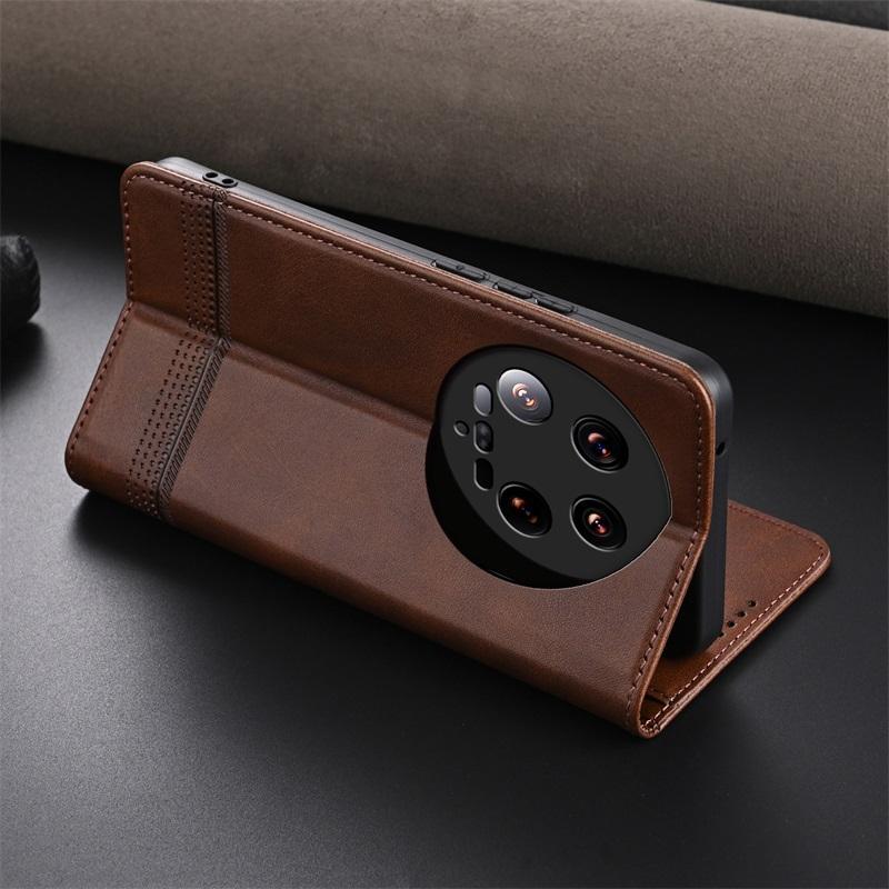 Wallet PU Leather Flip Cover For XiaoMi 14 Ultra, Shockproof Protection Stand Holder Magnetic PU Leather Protective Cover