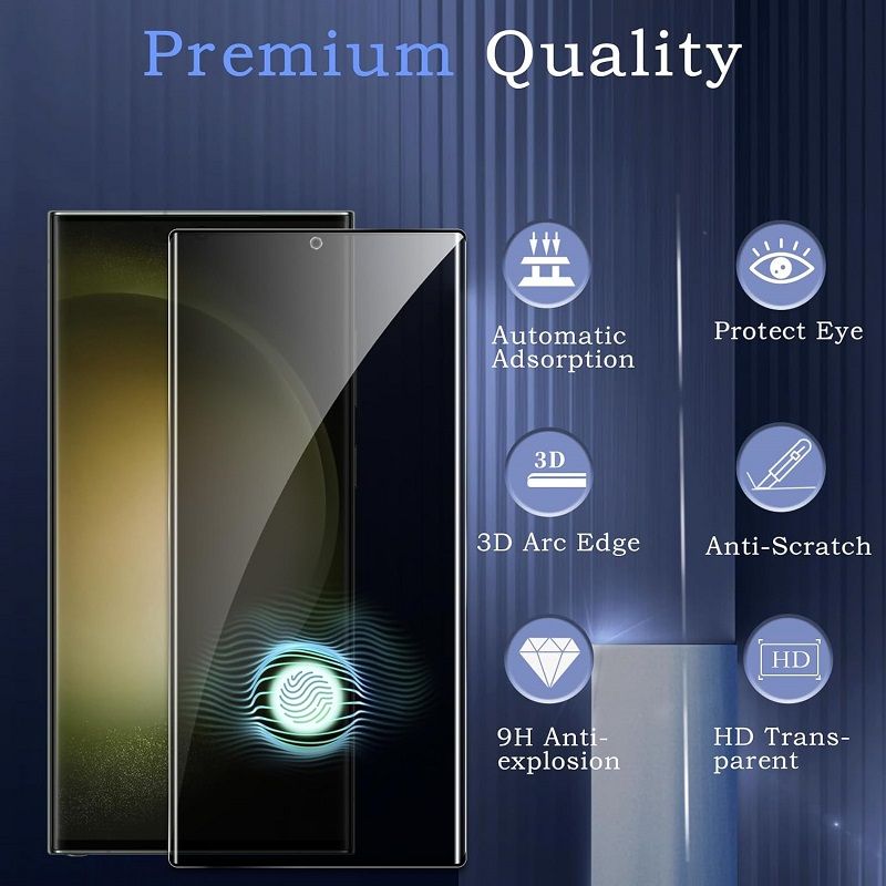 [2-Pack] Privacy Screen Protector for Samsung galaxy S24 S23 S22 Ultra,Tempered Glass Film 3D Full Coverage, 9H Hardness Bubble Free Screen Protector