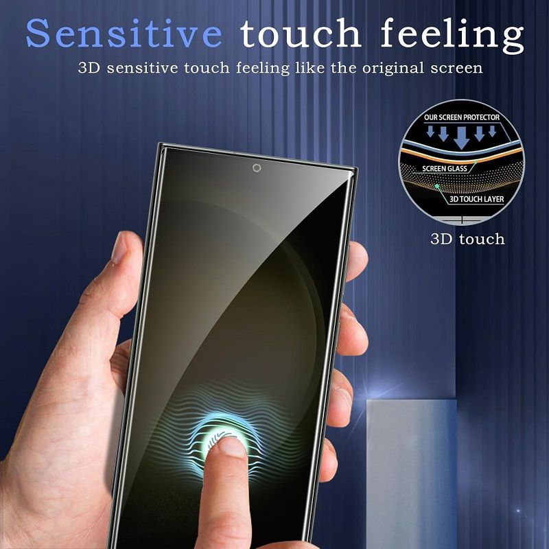 [2-Pack] Privacy Screen Protector for Samsung galaxy S24 S23 S22 Ultra,Tempered Glass Film 3D Full Coverage, 9H Hardness Bubble Free Screen Protector
