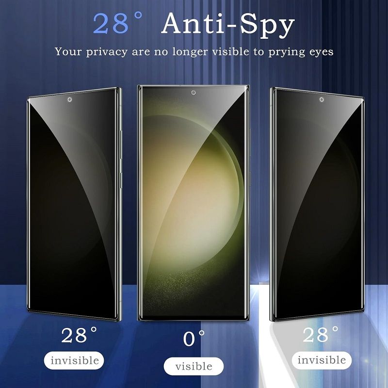 [2-Pack] Privacy Screen Protector for Samsung galaxy S24 S23 S22 Ultra,Tempered Glass Film 3D Full Coverage, 9H Hardness Bubble Free Screen Protector