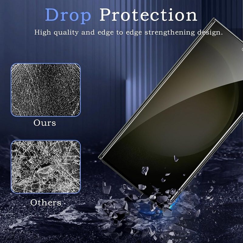 [2-Pack] Privacy Screen Protector for Samsung galaxy S24 S23 S22 Ultra,Tempered Glass Film 3D Full Coverage, 9H Hardness Bubble Free Screen Protector