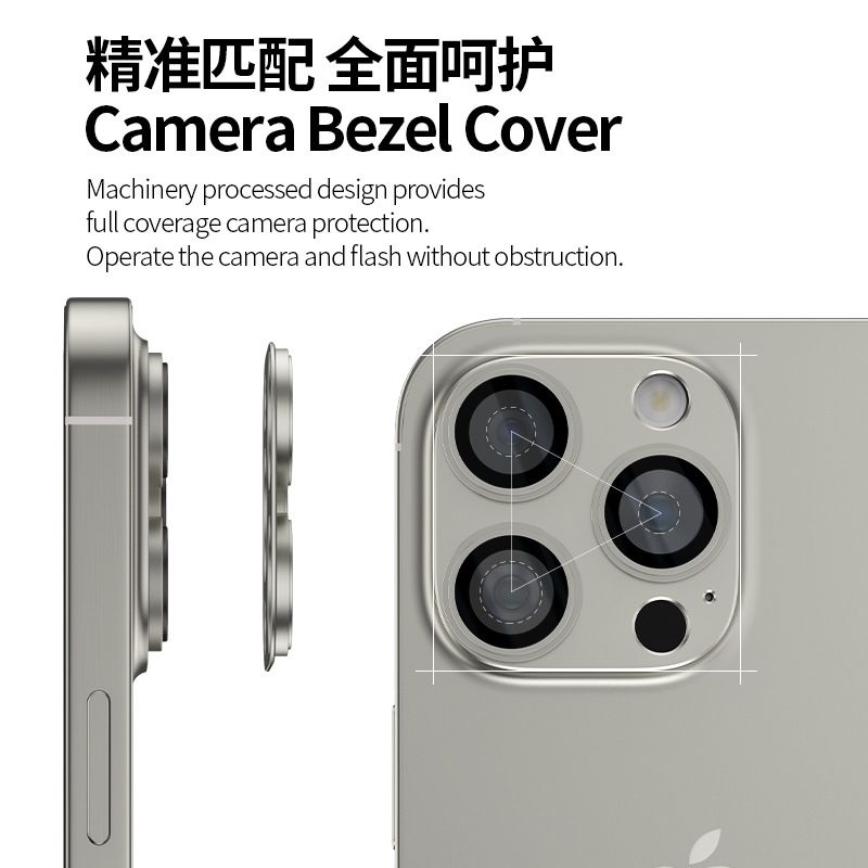 [1 - Pieces] for iPhone 16 Pro 16 Pro Max High Definition Lens Film Integrated Metal Lens Film Camera Cover Protector