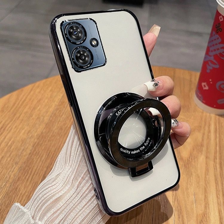 Luxury Transparent Glitter Powder Protective Cover For Motorola Moto G54 Magnetic Support Phone Case