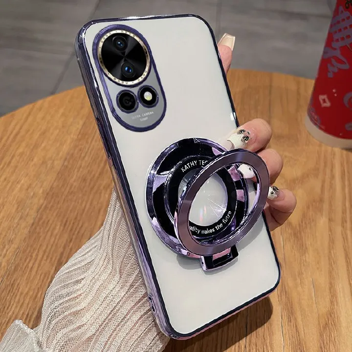 Luxury Transparent Glitter Powder Protective Cover For Huawei nova 13 Magnetic Support Phone Case
