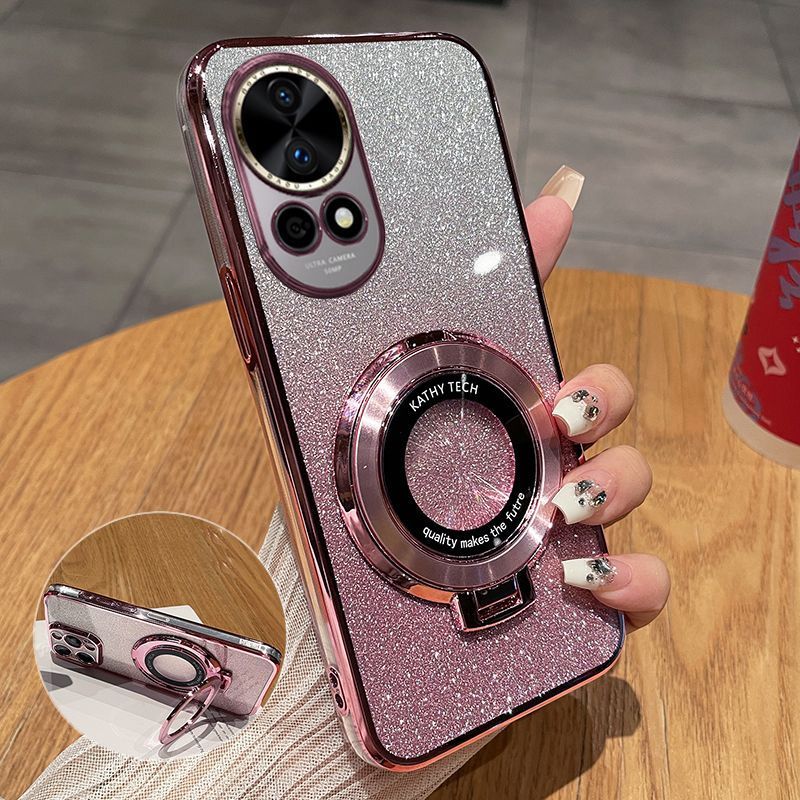 Luxury Transparent Glitter Powder Protective Cover For Huawei nova 13 Magnetic Support Phone Case