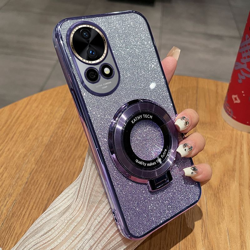 Luxury Transparent Glitter Powder Protective Cover For Huawei nova 13 Magnetic Support Phone Case