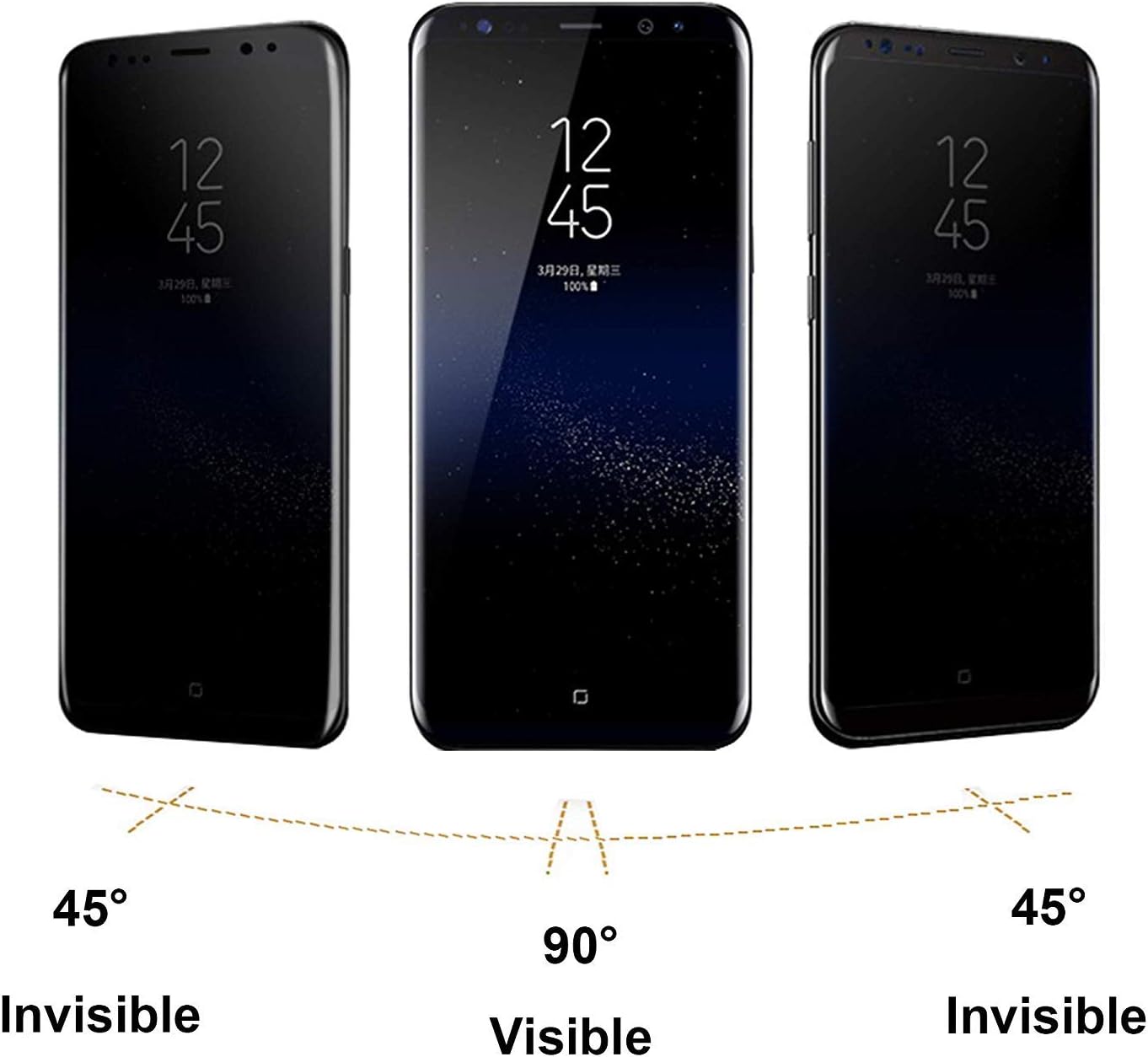 2 Pcs Galaxy S9 Plus Privacy Screen Protector, Anti Spy Case Friendly 9H Hardness Tempered Glass Screen Protector for Samsung Galaxy S9 Plus / S9+, [Anti-scratch] [No Bubble]