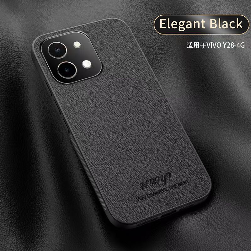 Business Leather Phone Case For Vivo Y28 4G Vehicle Mounted Magnetic Fashion Fall Prevention Protective Cover