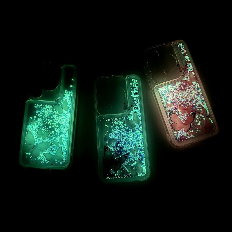 Phone Case for Huawei Pura 70 Pro P60 Pro P50 Pro P40 Pro Nova 12 Lite 11 Pro 10 Pro 10 SE Night Glow butterfly quicksand Soft Silicone Cover