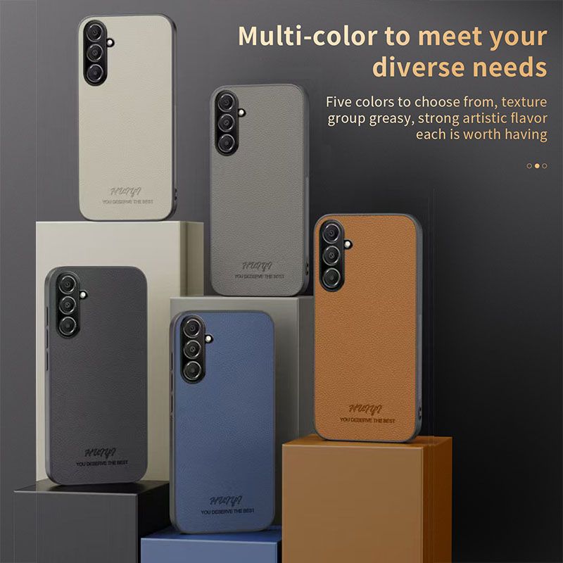 Business Leather Phone Case For Samsung Galaxy A35 5G Vehicle Mounted Magnetic Fashion Fall Prevention Protective Cover