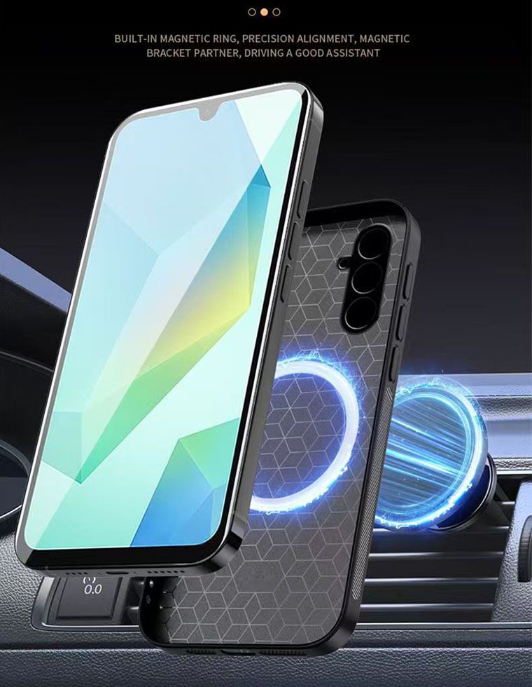 Business Leather Phone Case For Samsung Galaxy A35 5G Vehicle Mounted Magnetic Fashion Fall Prevention Protective Cover