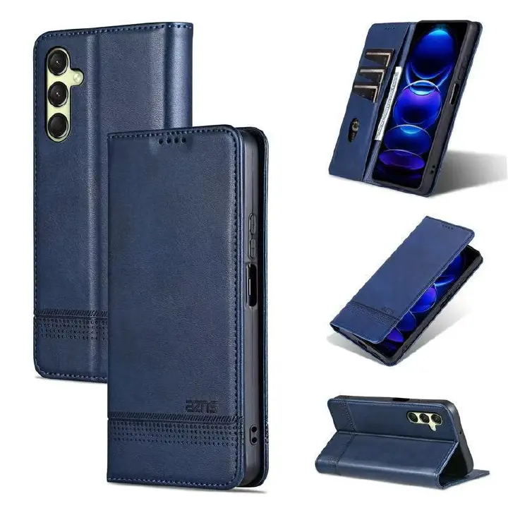 Wallet PU Leather Flip Cover For Samsung Galaxy A24 Shockproof Protection Stand Holder Magnetic PU Leather Protective Cover