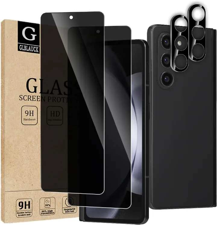 [4 Packs] for Samsung Galaxy Z Fold 6/Fold5/Fold4 5G Privacy Screen Protector [2 Packs] + Camera Lens Protector [2 Packs],Anti-spy 9H Hardness Scratch-resistant Tempered Glass