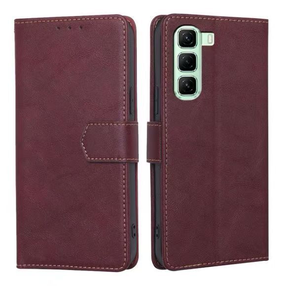 Leather Phone Case Flip Cover for Infinix Hot 50 Pro Plus/ Hot 50 Pro/ Hot 50 Shockproof Protection Stand Holder Magnetic PU Leather Case