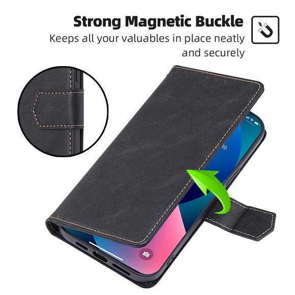 Leather Phone Case Flip Cover for Infinix Hot 50 Pro Plus/ Hot 50 Pro/ Hot 50 Shockproof Protection Stand Holder Magnetic PU Leather Case